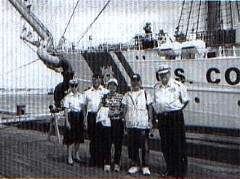 Japanese visitors tour the USCGC Eagle in Salem, MA.